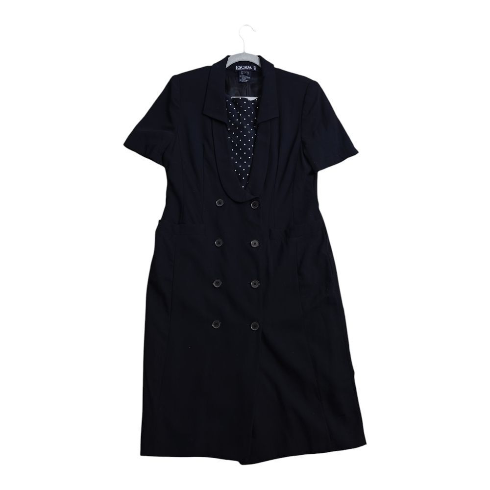 Escada Navy Double-Breasted Midi Dress